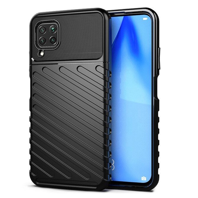 Capa Thunder Capa flexível resistente resistente e resistente de TPU para Huawei P40 Lite preta