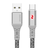 Dudao USB - cabo USB Tipo-C 1 m 3 A com luz LED indicador de carga cinza (L7xT Tipo-C)