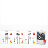 Dudao USB - cabo USB Tipo-C 1 m 3 A com luz LED indicador de carga cinza (L7xT Tipo-C)