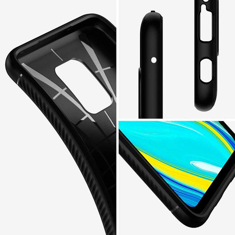 Capa carbono Capa flexível de TPU para Xiaomi Redmi 10X 4G  -  Xiaomi Redmi Note 9 preto