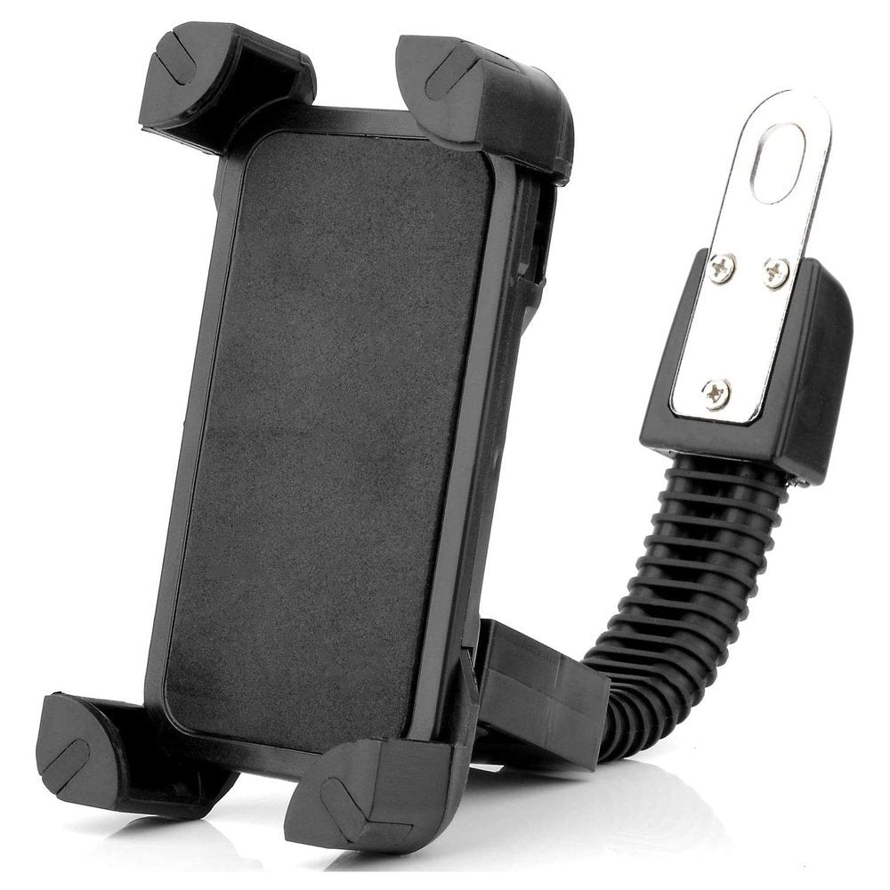 Suporte ajustável de suporte de bicicleta para telefone para espelho retrovisor preto