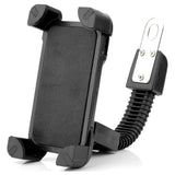 Suporte ajustável de suporte de bicicleta para telefone para espelho retrovisor preto