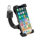 Suporte ajustável de suporte de bicicleta para telefone para espelho retrovisor preto
