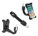 Suporte ajustável de suporte de bicicleta para telefone para espelho retrovisor preto