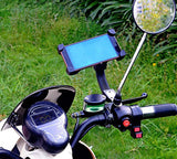 Suporte ajustável de suporte de bicicleta para telefone para espelho retrovisor preto