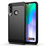 Capa carbono Capa flexível TPU para Huawei Y6p preta