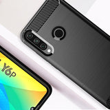 Capa carbono Capa flexível de TPU para Huawei Y6p azul