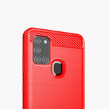 Capa carbono Capa flexível de TPU para Samsung Galaxy A21S azul