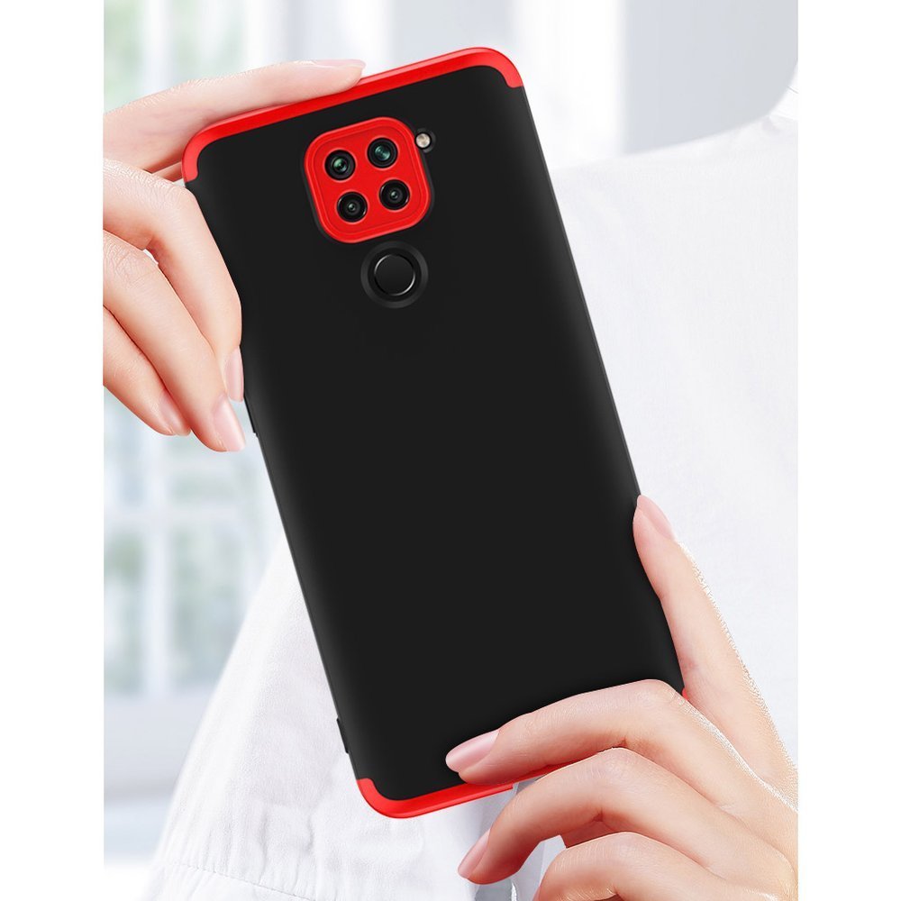 Capa de proteção GKK 360 frontal e traseira Capa de corpo inteiro Xiaomi Redmi 10X 4G  -  Xiaomi Redmi Note 9 preto