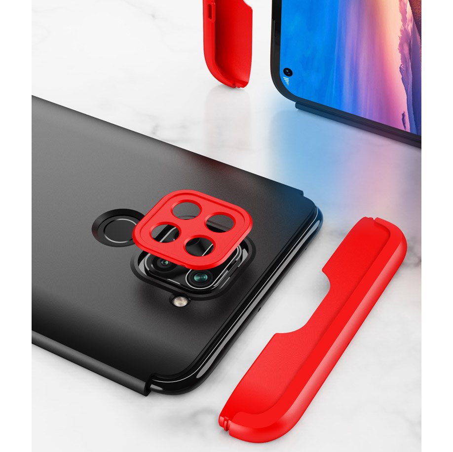 Capa de proteção GKK 360 frontal e traseira Capa de corpo inteiro Xiaomi Redmi 10X 4G  -  Xiaomi Redmi Note 9 preto