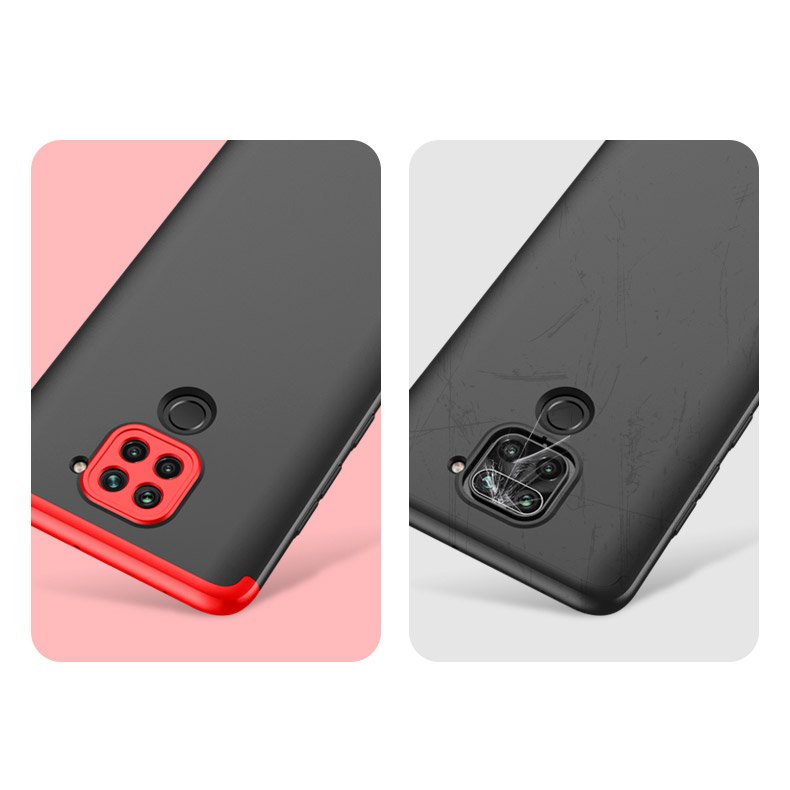 Capa de proteção GKK 360 frontal e traseira Capa de corpo inteiro Xiaomi Redmi 10X 4G  -  Xiaomi Redmi Note 9 preto