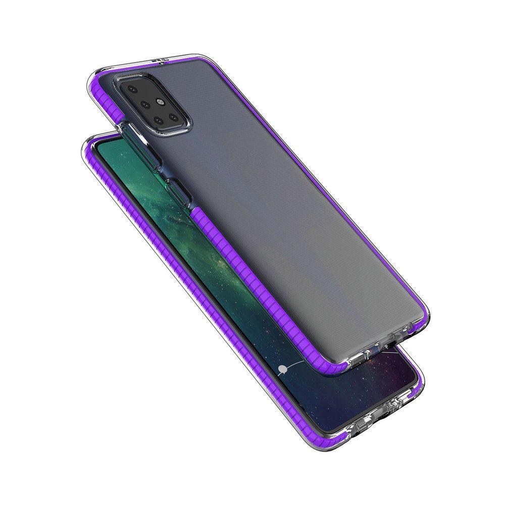 Capa protetora de gel TPU transparente com moldura colorida para Samsung Galaxy A21S preto