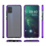 Capa protetora de gel TPU transparente com moldura colorida para Samsung Galaxy A21S azul claro