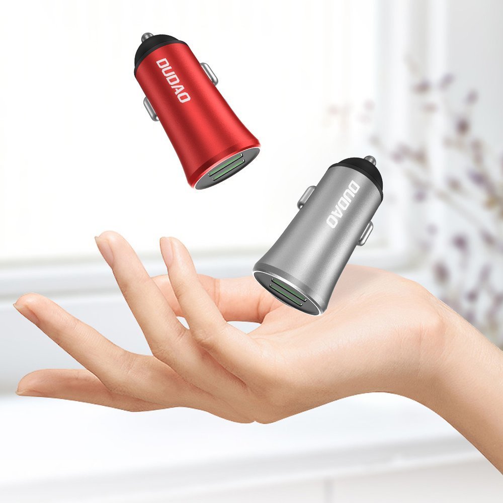 Carregador universal inteligente para carro Dudao 34A 2x USB vermelho (R6S vermelho)