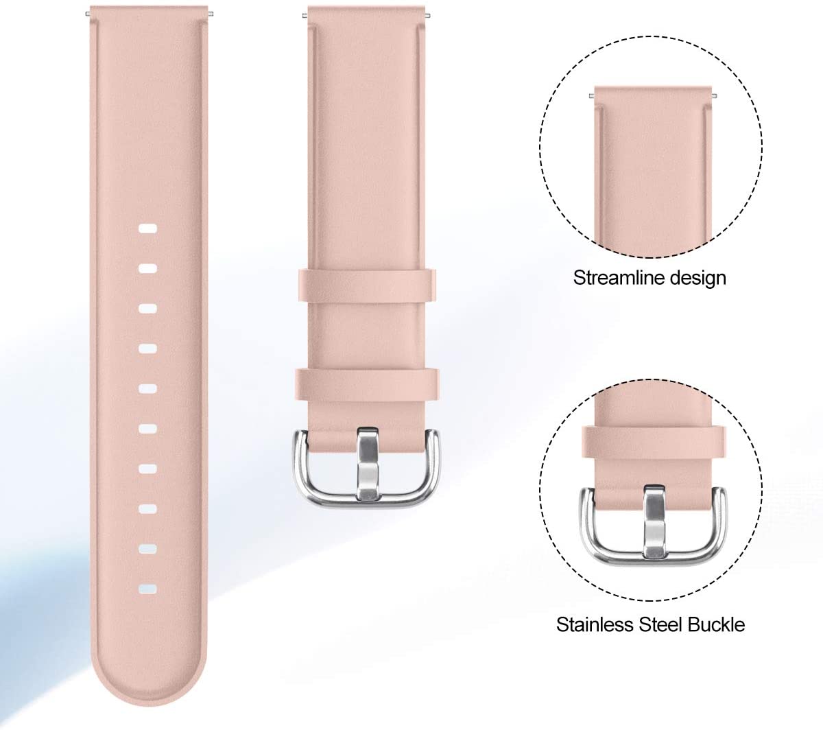 Bracelete para Galaxy Watch Active 2 Rosa Pele