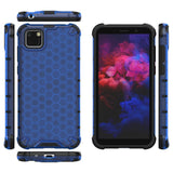 Capa de armadura de favo de mel com pára-choque de TPU para Huawei Y5p azul