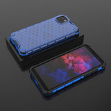 Capa de armadura de favo de mel com pára-choque de TPU para Huawei Y5p azul