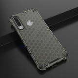 Capa de armadura de favo de mel com pára-choque de TPU para Huawei Y6p preto