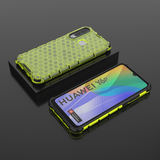 Capa de armadura de favo de mel com pára-choque de TPU para Huawei Y6p verde
