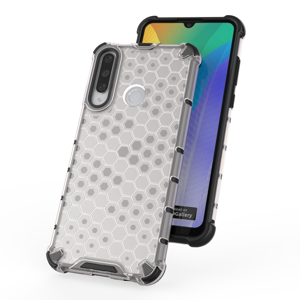 Capa de armadura de favo de mel com pára-choque de TPU para Huawei Y6p verde