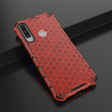 Capa de armadura de favo de mel com pára-choque de TPU para Huawei Y6p vermelho