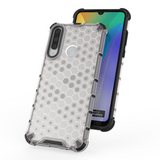Capa de armadura de favo de mel com pára-choque de TPU para Huawei Y6p transparente