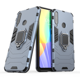Ring Armor Case Kickstand Capa resistente e resistente para Huawei Y6p azul