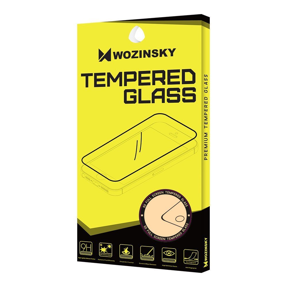 Wozinsky vidro temperado cola total protetor de tela super resistente totalmente coberto com moldura amigável para Motorola Moto G Pro  -  Moto G8 Power preto