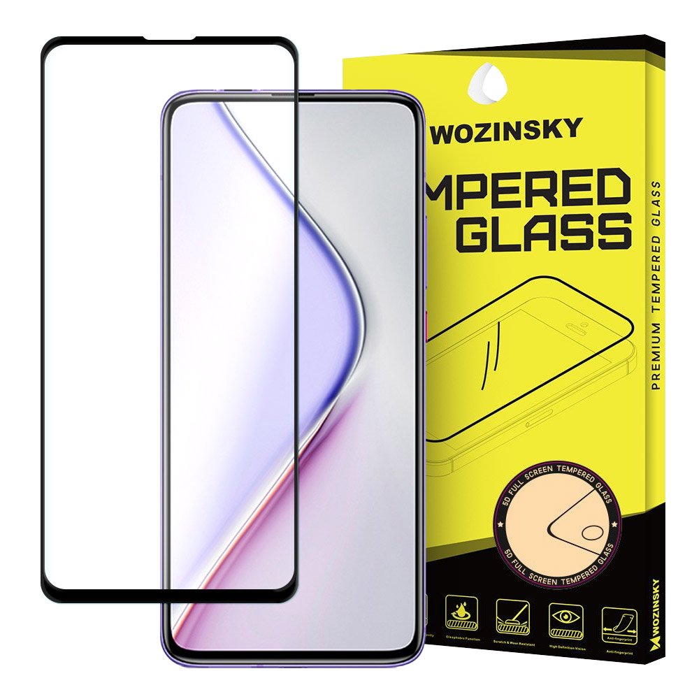 Wozinsky Vidro Temperado Cola Completa Protetor de Tela Super Resistente Completamente Coberto com Caixa de Armação Amigável para Xiaomi Redmi K30 Pro  -  Poco F2 Pro preto