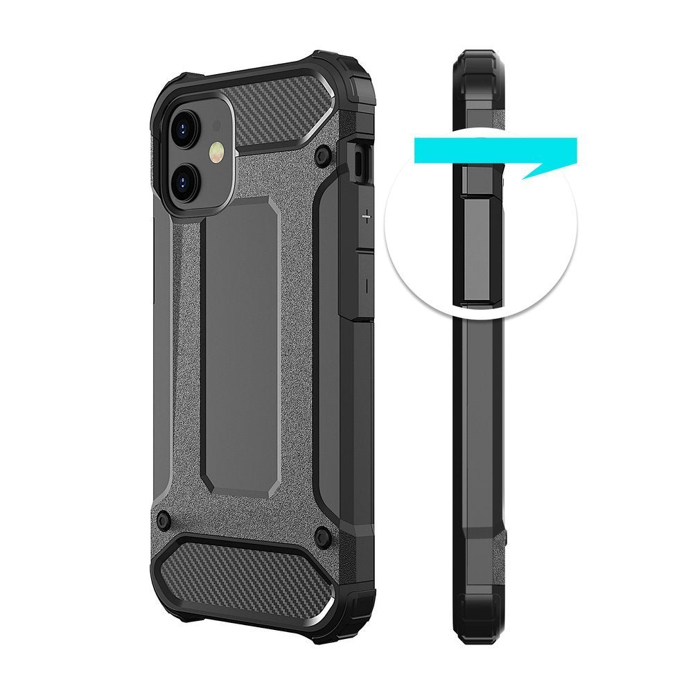 Capa Hybrid Armor Capa resistente e resistente para iPhone 12 Pro Max preto