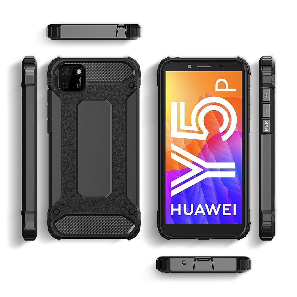 Capa Hybrid Armor Capa resistente e resistente para Huawei Y5p preta