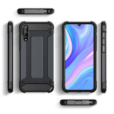 Capa Hybrid Armor Capa resistente e resistente para Huawei P Smart S  -  Y8p preta
