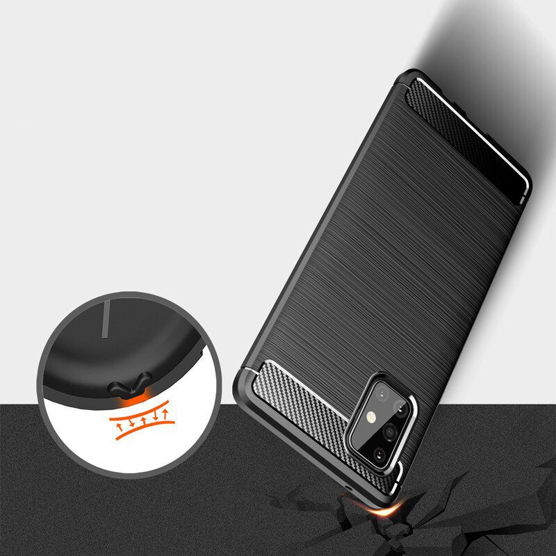 Capa carbono Capa flexível de TPU para Samsung Galaxy A31 preta