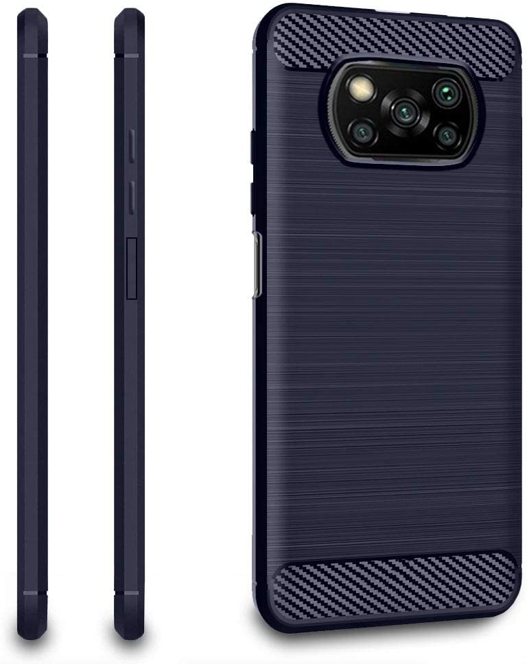 Capa Carbono Azul para Xiaomi Poco X3