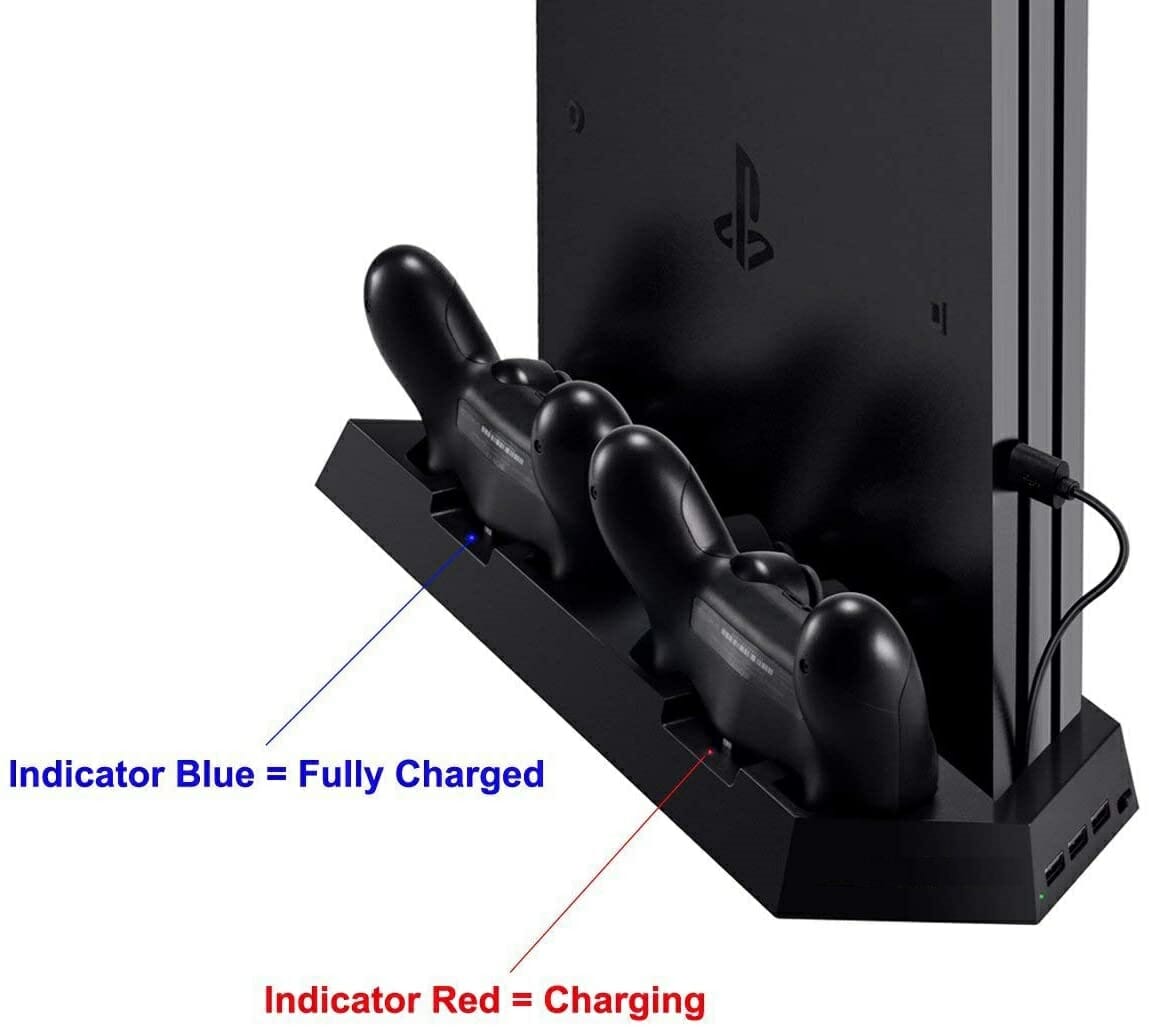 Base Vertical para PS4 com Carregador USB para Comandos