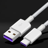 USB - cabo de dados de carregamento USB Tipo-C 5 A Huawei Super Charge 1 m branco