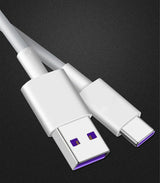 USB - cabo de dados de carregamento USB Tipo-C 5 A Huawei Super Charge 1 m branco