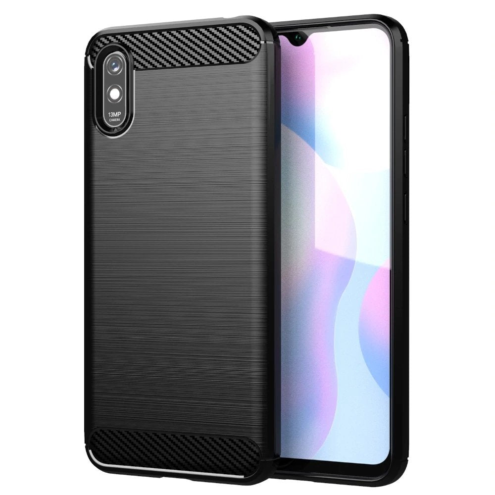 Capa carbono Capa flexível de TPU para Xiaomi Redmi 9A preta