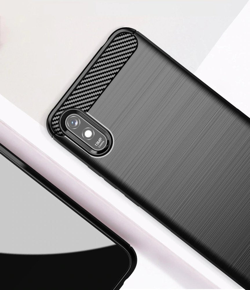 Capa carbono Capa flexível de TPU para Xiaomi Redmi 9A preta