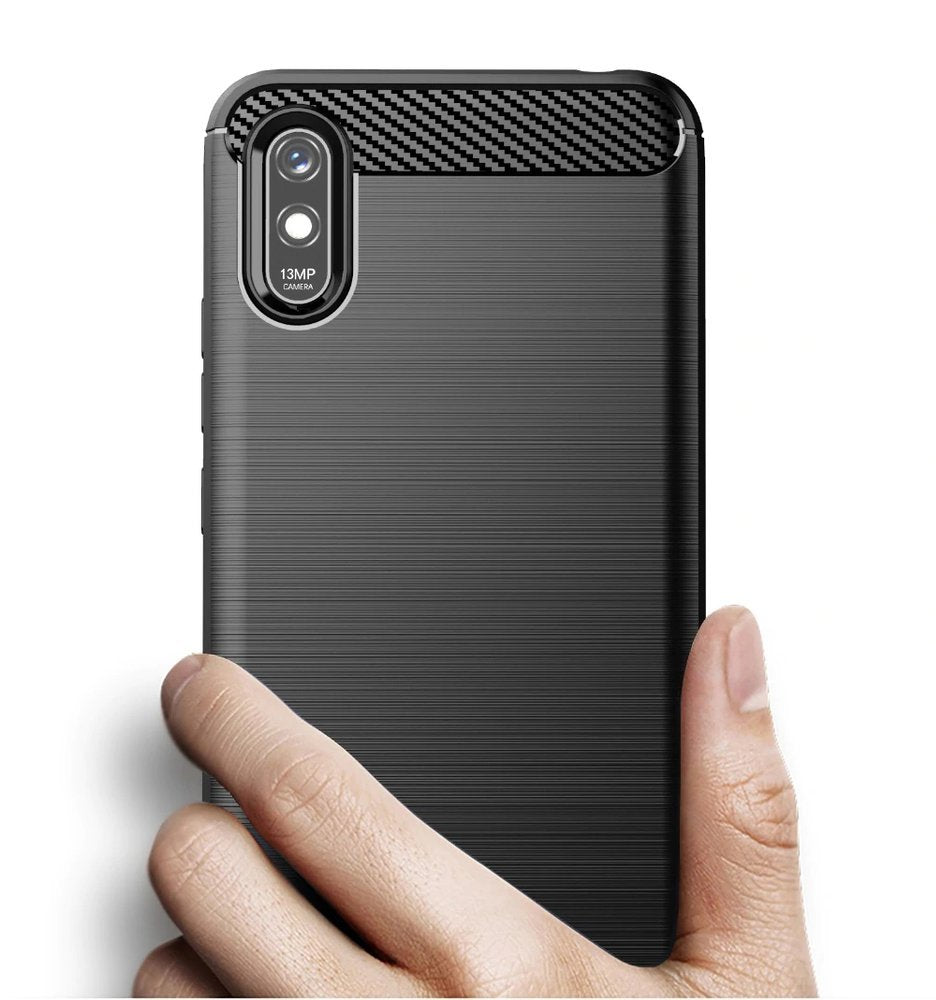 Capa carbono Capa flexível de TPU para Xiaomi Redmi 9A preta