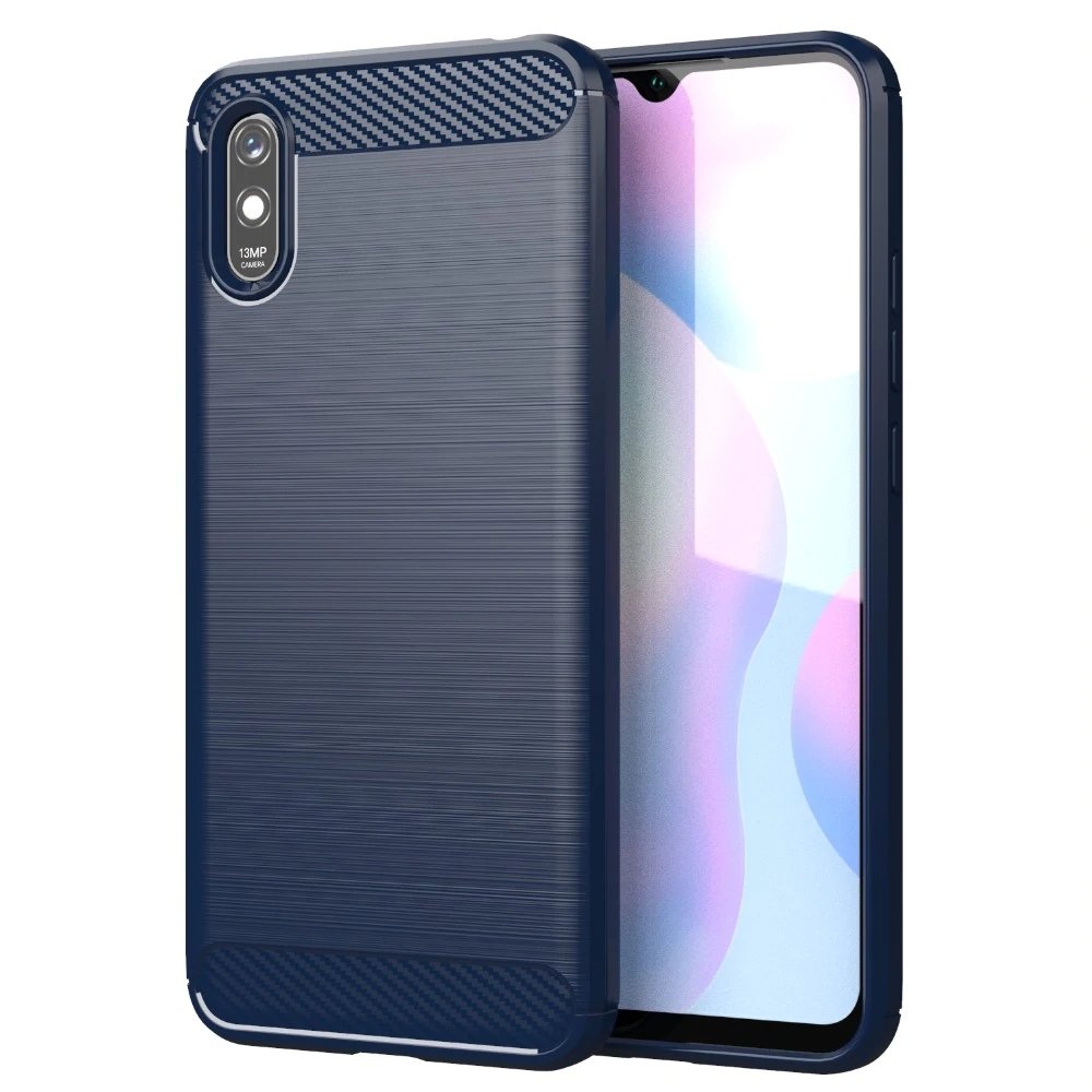 Capa carbono Capa flexível de TPU para Xiaomi Redmi 9A azul