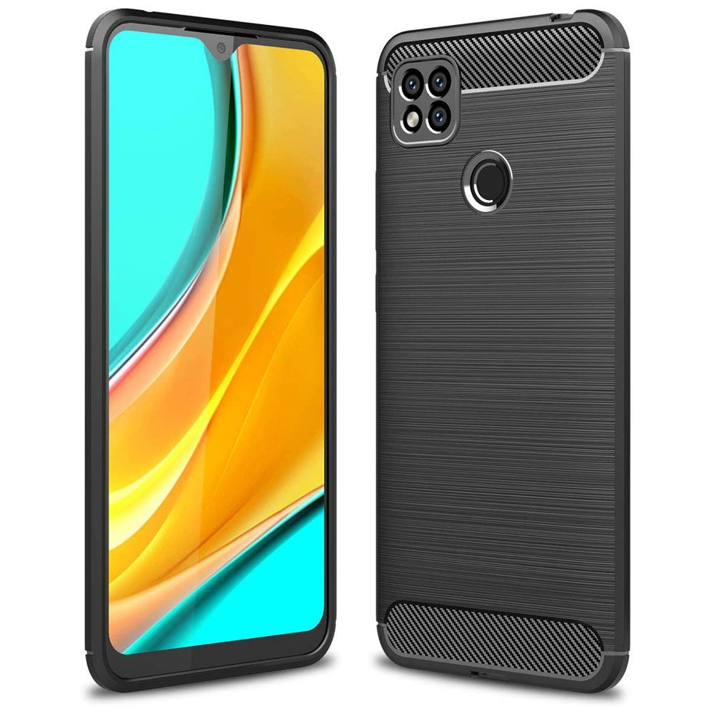 Capa carbono Capa flexível de TPU para Xiaomi Redmi 9C preta