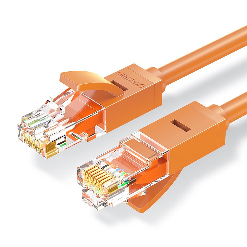 Cabo patchcord Ethernet Ugreen RJ45 Cat 6 UTP 1000 Mbps 1 m laranja (NW102 80831)