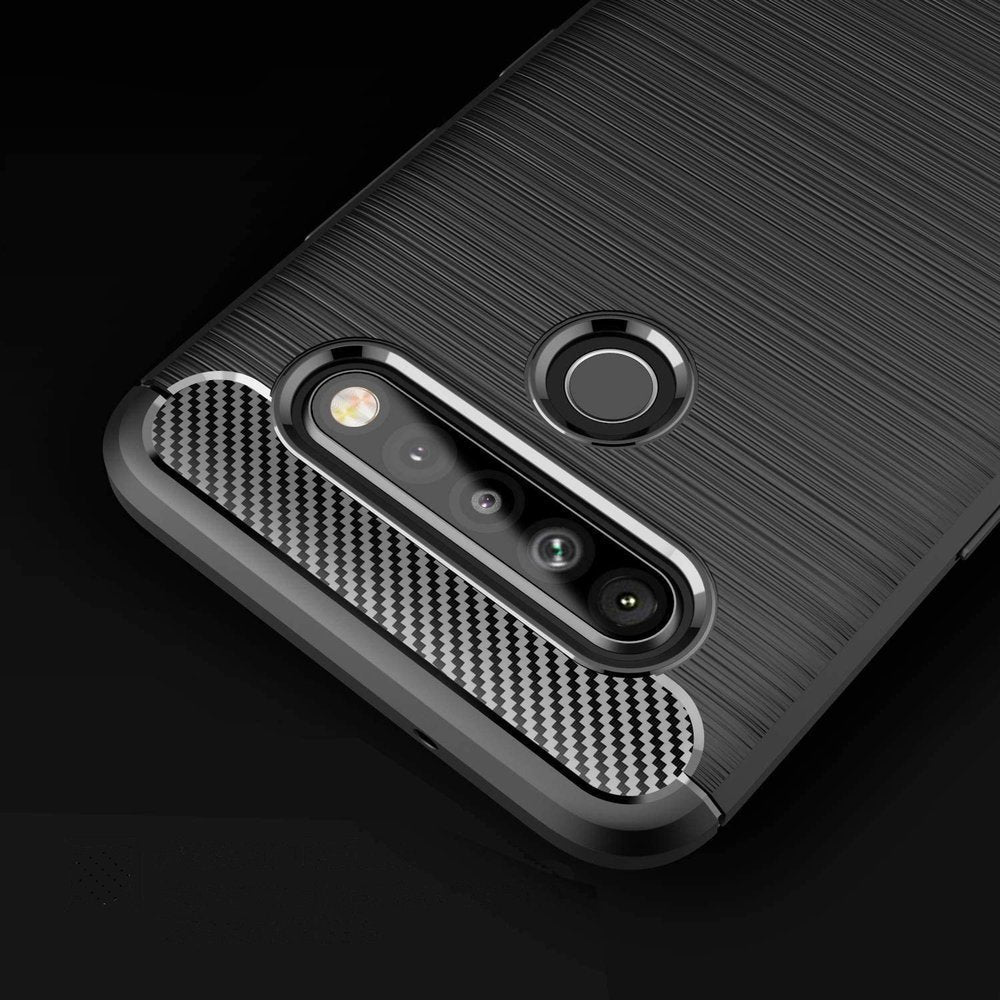 Capa carbono Capa flexível de TPU para LG K51S preta