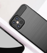 Capa carbono Capa flexível TPU para iPhone 12 Pro  -  iPhone 12 azul