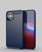 Capa carbono Capa flexível de TPU para iPhone 12 Pro Max azul