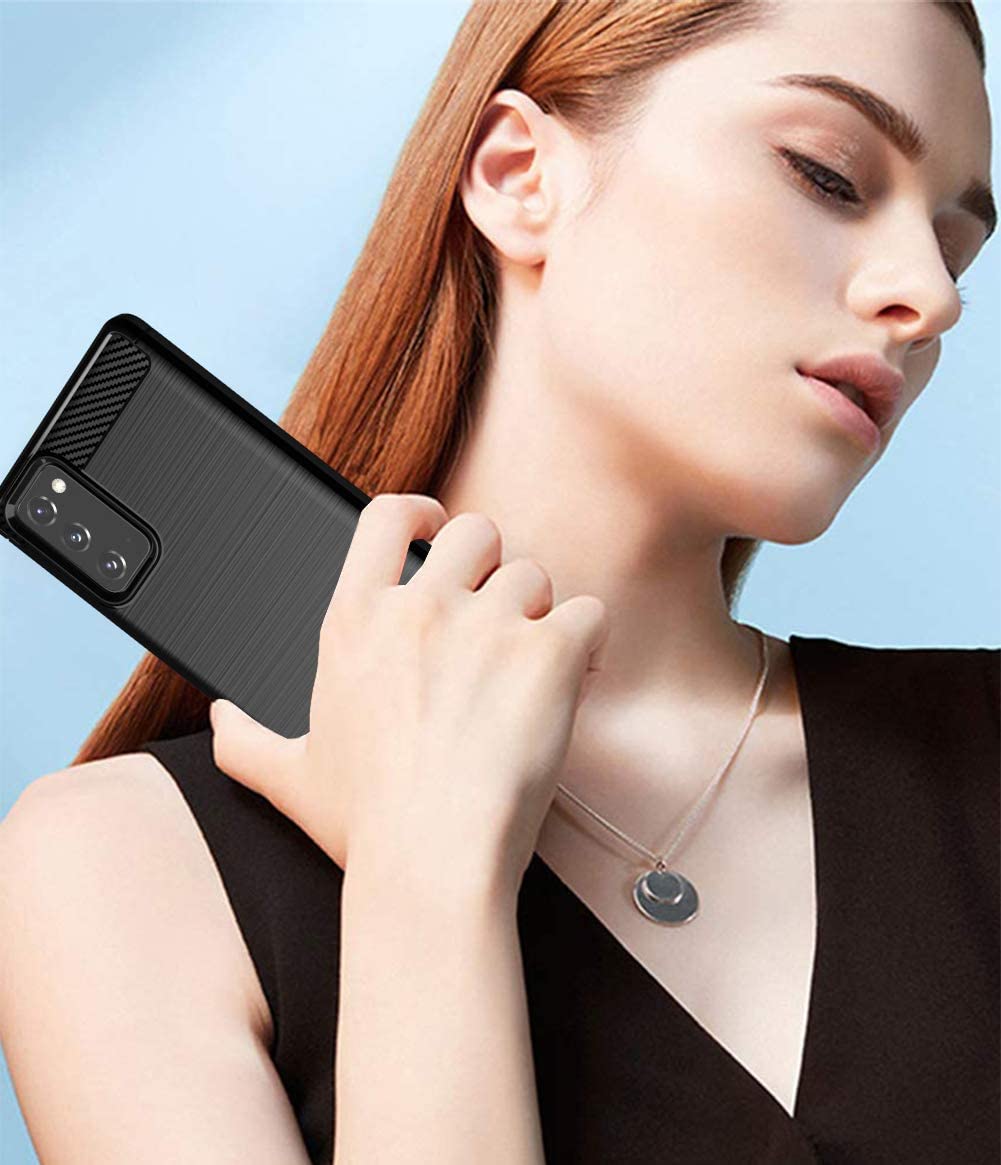 Capa carbono Capa flexível de TPU para Samsung Galaxy Note 20 azul