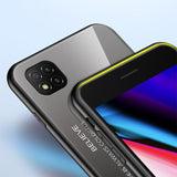 Tampa durável de vidro gradiente com fundo de vidro temperado Xiaomi Redmi 9C verde-roxo