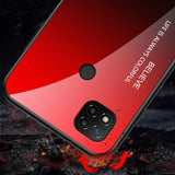 Tampa durável de vidro gradiente com fundo de vidro temperado Xiaomi Redmi 9C verde-roxo
