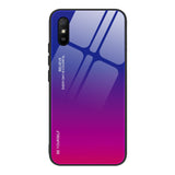 Tampa durável de vidro gradiente com parte traseira de vidro temperado Xiaomi Redmi 9A rosa-roxo